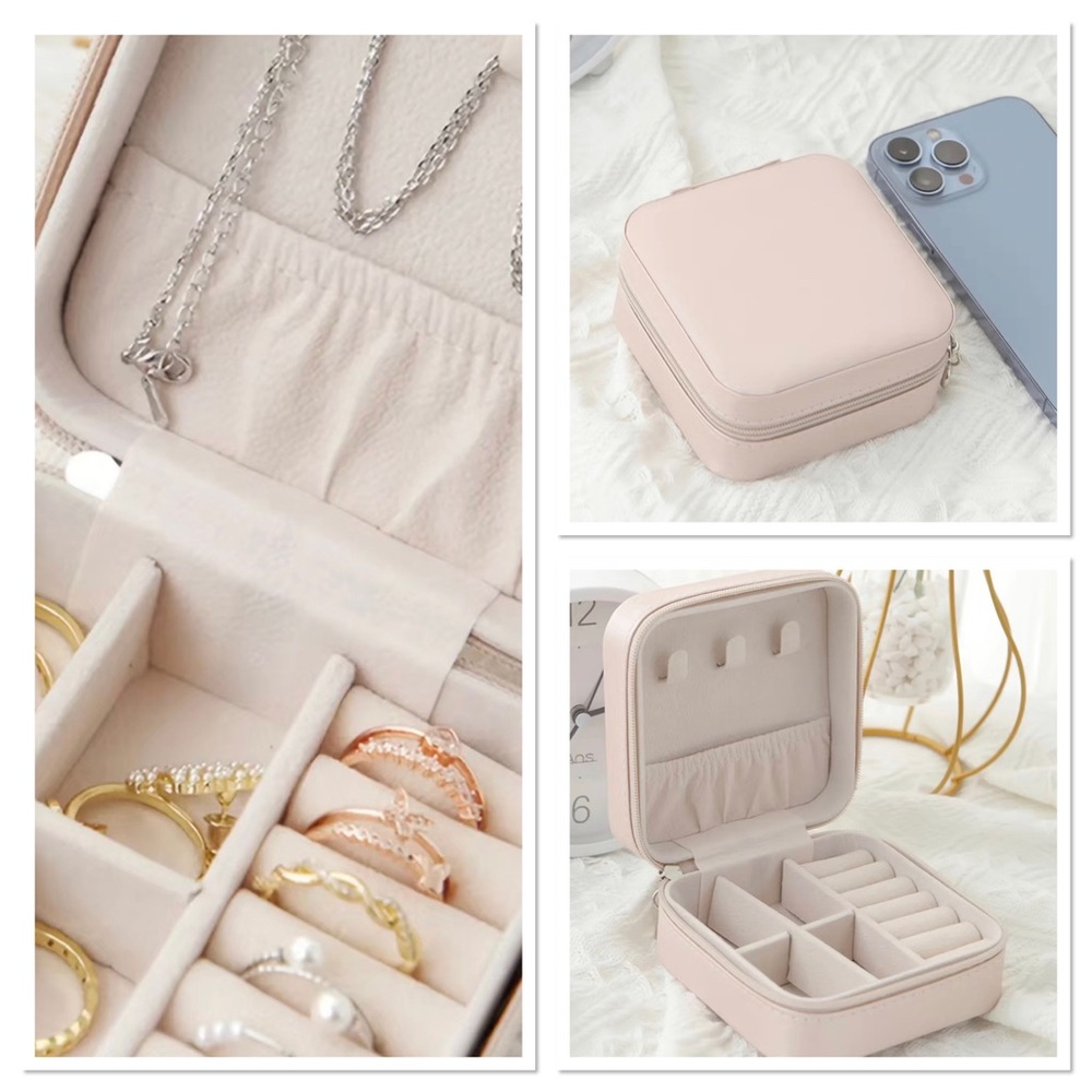 Light Dusty Pink Travel Size Portable Jewelry Storage Box